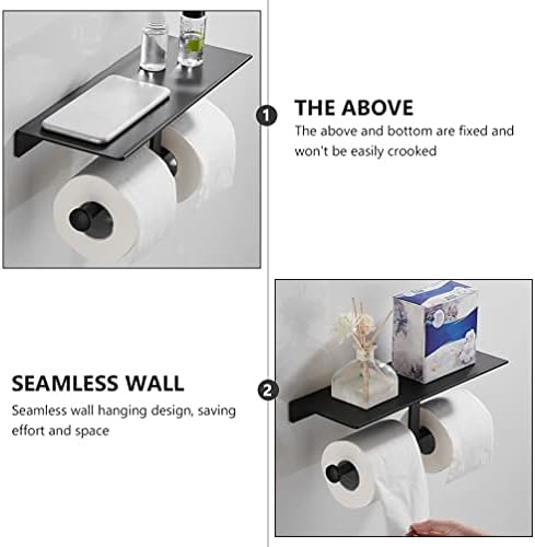 Toyvian Metal Toilet Paper Stand Stand com estando de lamas duplas de parede de prateleira com armazenamento de papel higiênico de prateleira para banheiro e organizador de banheiro