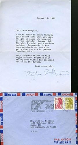 Olivia de Havilland assinada com a mão JSA CoA Carta autêntica autografada autêntica
