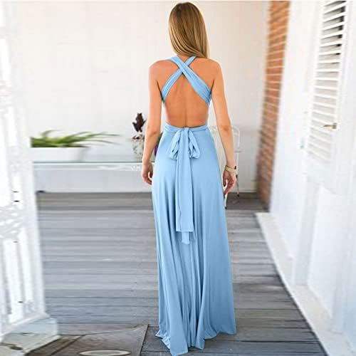 Vestido de noiva conversível para mulheres de várias vias, vestido de bandagem backless benfilless vestido longo vestido longo