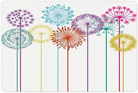 Tapete de estimação abstrato lunarable para alimentos e água, arte colorida de motivos modernos de primavera na ilustração