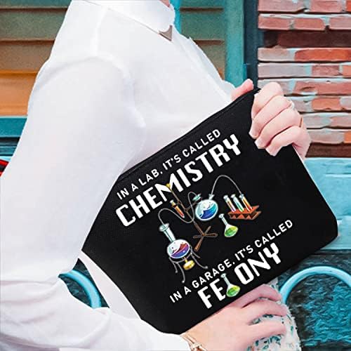 CMNIM Science Makeup Bag Lições de Chemistry Gifts for Science Lovers Zipper Bolsa Bolsa para Biologia Professor de Audiros de