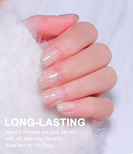 Cosmoo Sliver Golden Gel Gel Polishin Diamond Holográfico Rainbow Glitter UV/Gel LED Gel Polish- Sliver Golden