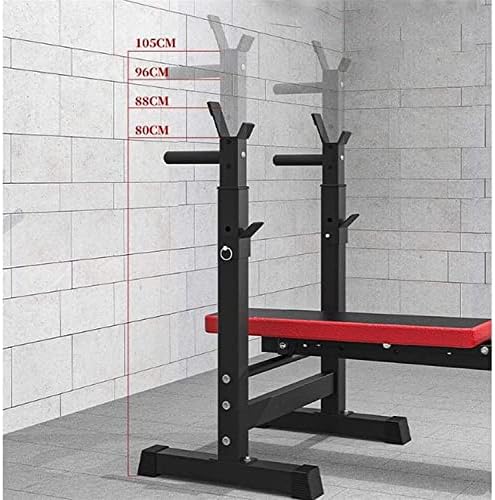 Zhangna Fitness Rack Profissão agachamento da academia em casa, banco de fitness de treinamento de peso ajustável Banco de banco ajustável com barbell rack dobrando o banco de levantamento pesado