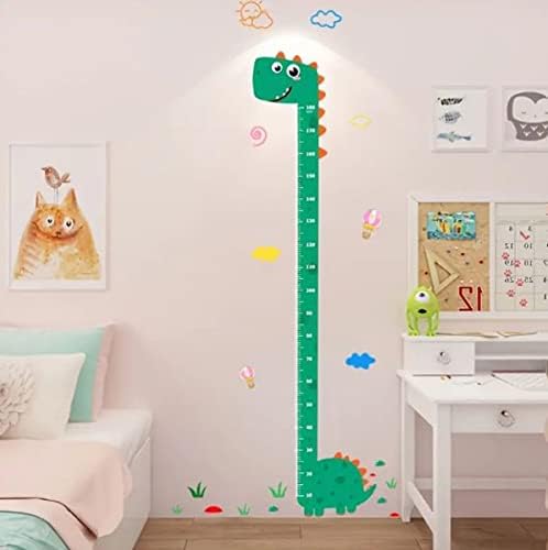 Gráfico de altura de crescimento de dinossauros! Decalques de parede de medição de altura do dino fofo! Adesivo de parede de papel de parede do quarto de crianças removíveis!