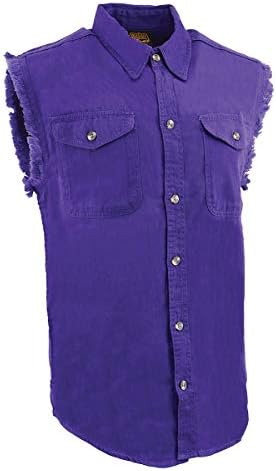 Milwaukee Leather DM1006 Men's Purple Lightweight sem mangas camisa de jeans - 2x -Large