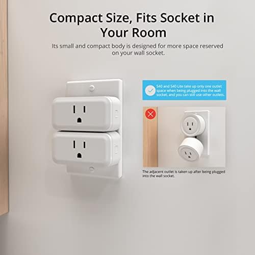 SONOFF S40 LITE 15A WIFI SMART Plug ETL ETL Switch Smart Socket Socket Timer, compatível com Alexa e Google Home Assistant,