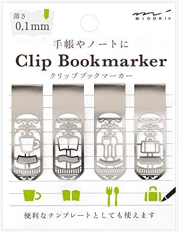 Midori 43375006 Clipe de marcador de livro, padrão de vida
