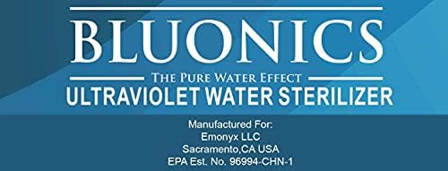 Bluonics 100-120V Baludo de UV para 55W 12 gpm Ultravioleta UV Light Waters Sterilize com Smart Flow Sensor Switch- 4 Prong