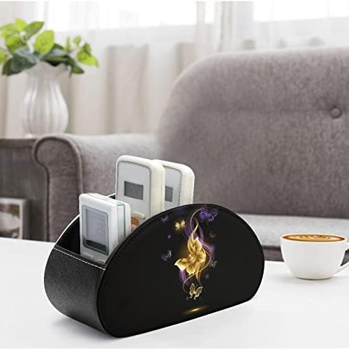 Magic Gold Butterflies Remote Control titular com 5 compartimentos TV Remote Organizer Box Storage Container para Media Player Player Controllers