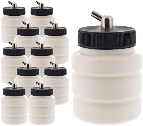 Airbrush tb-005 vazio garrafas de jarra de plástico 2,7 onças com montagem de tampa do adaptador de 60 ° para baixo-se encaixa