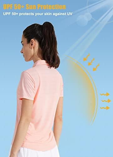 Polos de golfe feminino Libin camisas de pólo de manga curta Tops secos de tênis de tênis zíper de verão t camisetas
