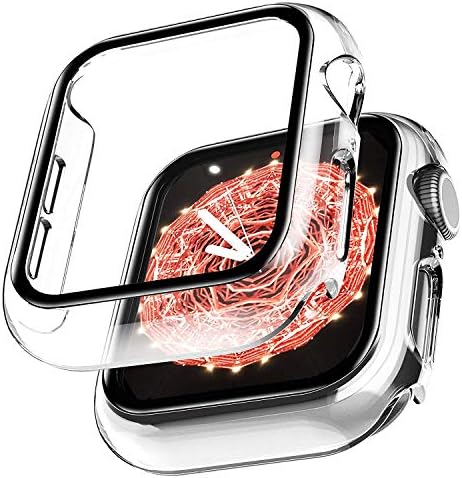 Pacote Antonia de 2 capa de capa dura 41 mm para compatível com o Apple Watch Series 7 com protetor de tela de vidro