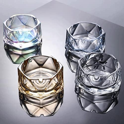 Bienka portátil Creative Glass Ashtray sem tampa ， Bandeja de cinzas de cristal de moda para interno ， requintado cinzas de cinzas