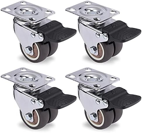 Rodas de goleto Defina os giro de móveis giratórios 1,5 / 2 Rolos de mobília de rolos de borracha macia para serviço pesado com