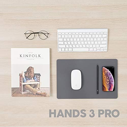 POUT - H3 Pro Qi sem fio carregamento mouse pad para MacBook, Laptop & Desk - Carrega o iPhone, AirPods, Samsung Galaxy