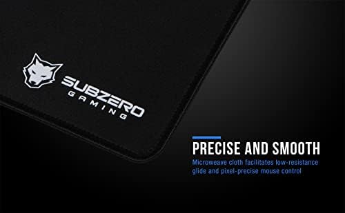 Subzero Gaming Tyka Soft Gaming Mouse Pad, grandes bordas costuradas, 18 x16