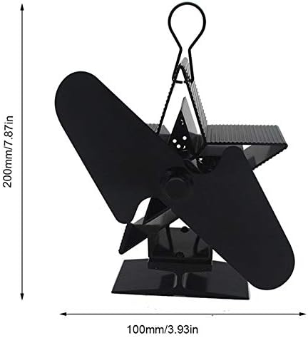 Ventilador de fogão alimentado por calor WuXafe, ventilador de fogão de 2 lâmina, ventilador de temperatura operacional silenciosa, madeira de lareira e queimador de troncos, circulação de calor eficaz, ventilador ecológico e eficiente