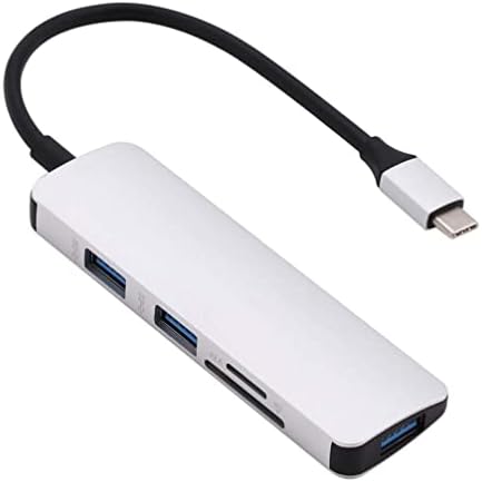 SOLustre USB Hub USB Hub Ethernet Adaptador 5 em 1 leitor USB tipo C Leitor de hub USB C Adaptador 3 USB 3. 0 Portas para Windows