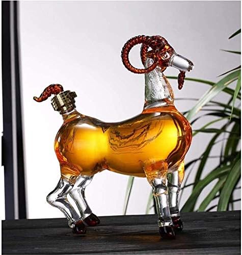 Garrafa de vidro de cabra de cabra para bebidas alcoólicas de bebidas alcoólicas, ovelha de animais- garrafa transparente
