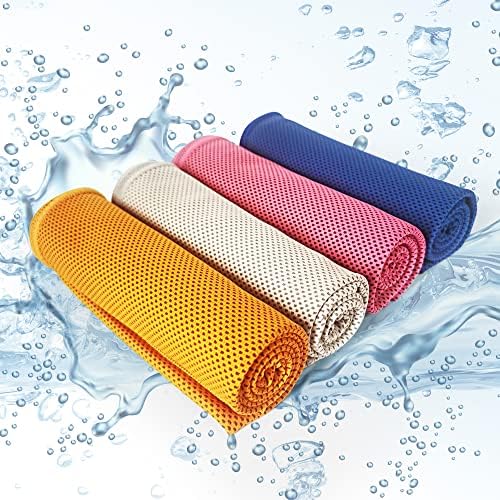 Toalhas refrescantes para pescoço e rosto 4 pacotes, toalha de gelo, toalha fria respirável suave, toalha de microfibra fresca