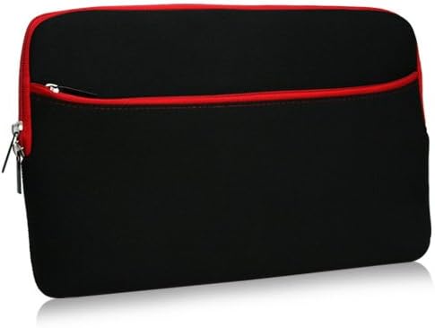 Caixa de ondas de caixa compatível com beterraba 10hd7 - macacão com bolso, bolsa macia neoprene capa com zíper para beterraba 10hd7 - jato preto com acabamento vermelho