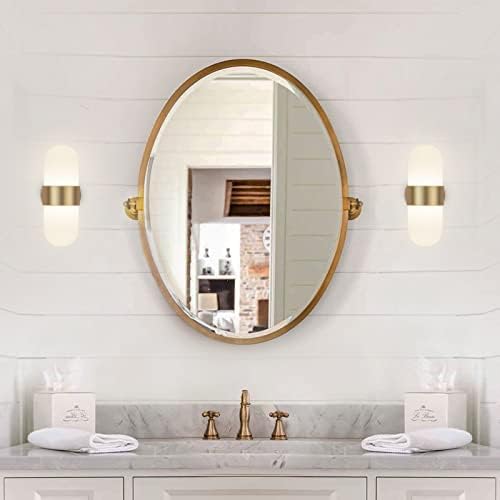 Armazinha de parede de ouro do cilindro tubiceno, luz de vaidade única decorativa para banheiro, arandelas de banheiro