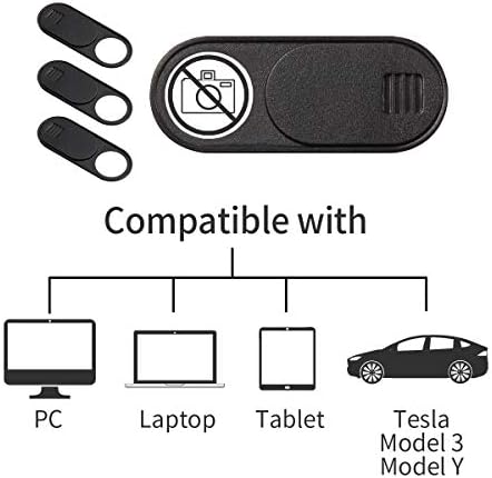 Vliigts Ultra-Fhin Camera Capa Slide para Tesla Modelo 3 / Y Interior Câmera de cabine Laptop PC Bloqueador de adesivos voltados para