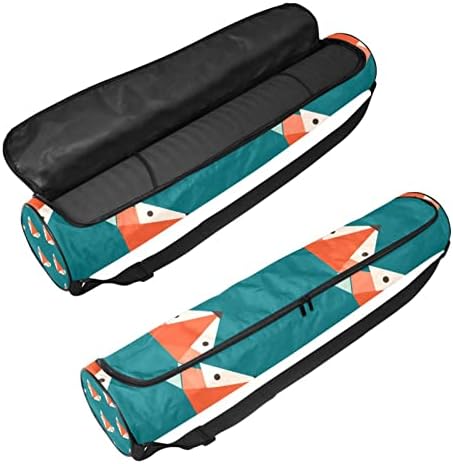 Yoga Mat Carry Bag Gym Beach Pilates Carrier Bags Cartoon Foxes Head Padrão