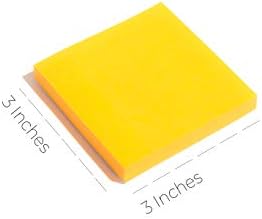 Notas pegajosas 3x3 em blocos super auto -pegados de cor brilhante - 100 folhas/almofada - fácil de postar para a escola, material