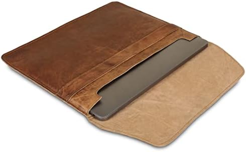 Couro de couro original Sleeve de laptop protetor 13-13,3 polegadas compatível com 13 polegadas MacBook Pro & MacBook Air, bolsa de couro de couro de gola de couro vegeta