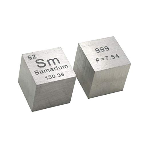 10 mm Cubo de metal samarium 99,9% Puro para elementos Coleção Laboratório Material Experiência Hobbies Display Block Substância