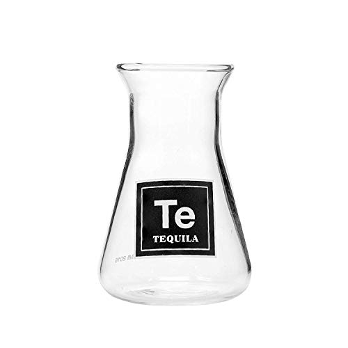 Bebida periodicamente laboratório Erlenmeyer Flask Shot Glasses, Rum de vidro transparente 2,75 onças cada