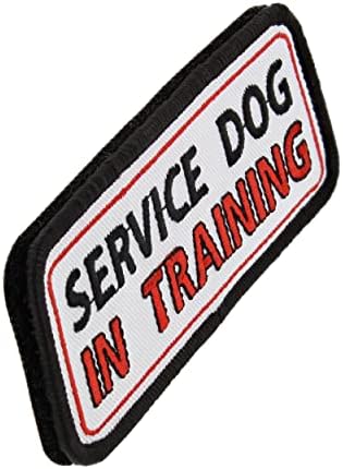 Mondo Medical Service Dog in Training Patch, 4in x 1,5in - Rótulo bordado para cães de trabalho para arreios, coletes