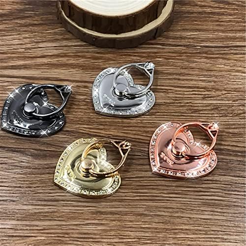 Guangming - 1pcs Stand anel de telefone com cristais de bling, suporte para o dedo do anel de rotação de 360 ​​°, suporte de telefone em forma de coração adequado para decoração de telefone