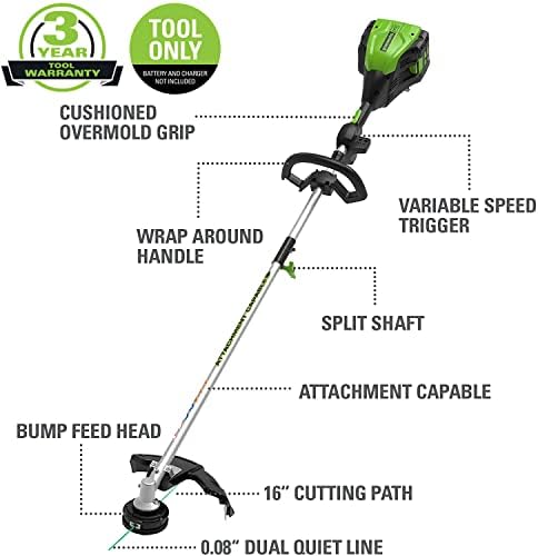 Greenworks Pro 16 polegadas de 80V de cordas sem fio, bateria não incluída GST80320