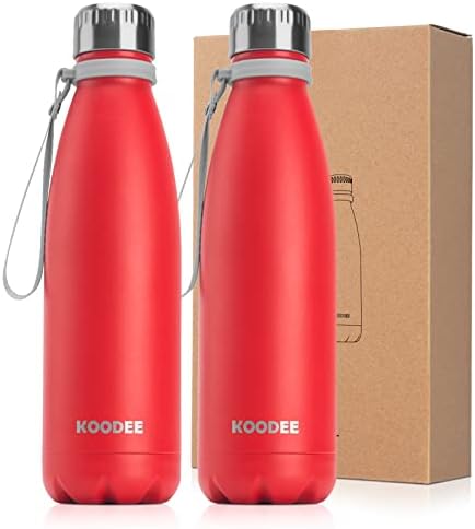 Koodee Water Bottle-17 oz aço inoxidável a vácuo duplo de parede esportiva garrafa de água de água de metal livre, prova de vazamento