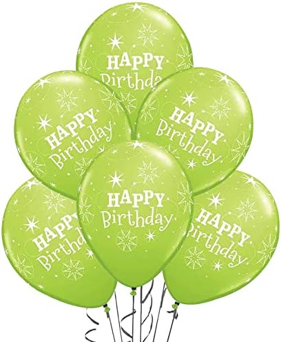 PMU 11 polegadas redonda de aniversário verde brilho Balão de látex PKG/50