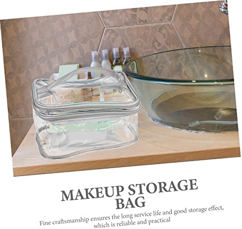 Valiclud 5pcs titular camada bolsas duplas portáteis Clear casa de armazenamento cosmético de armazenamento cosmético Bolsa transparente