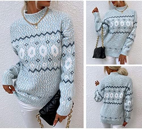 Cashmere Sweaters Knitwear listras onduladas Contraste colorido meio gurtleneck suéter de suéter de manga comprida blusas