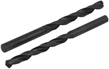 Aexit 6.5mm Tool de perfuração Titular DIA HSS 2 Fluta Frill Brill Twist Drill Bit Bit Black 2PCS Modelo: 27AS110QO742