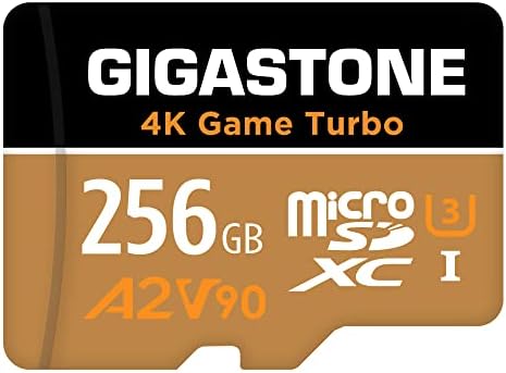 [Recuperação de dados gratuitos de 5 anos] Gigastone 256 GB Micro SD Card, 4K Turbo, cartão de memória microSDXC para Nintendo-Switch, GoPro, Câmera de Ação, DJI, Vídeo UHD, R/W até 160/130MB/S, UHS-I U3 A2 V90 C10