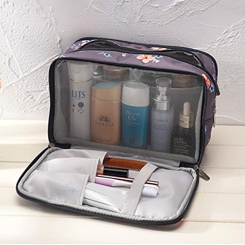 Bolsa de maquiagem Shubb para mulheres, sacolas de maquiagem de viagem Bolsas de higiene pessoal grandes casos de cosméticos para