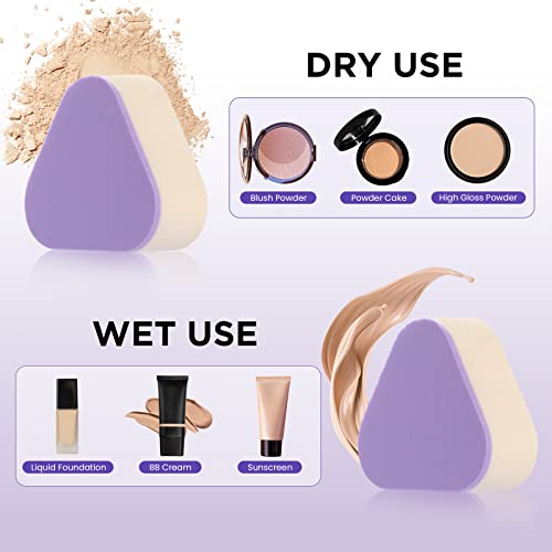 Motzu 10 peças maquiagem esponja Triângulo Fundação Puspa de almofada em pó Puff Dry Dry/Wet Blending Beauty Spongy