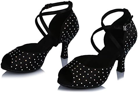 Sapatos de baile de dança de dança latina femininos de Hiposseu com strass, modelo CT466