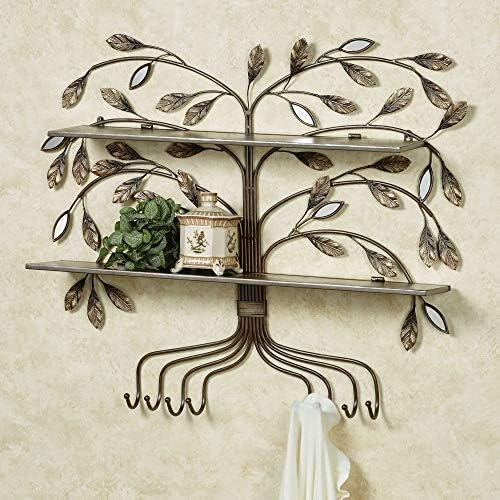 Toque de classe Marielle Tree Wall prateleira marrom - metal - exibição decorativa - desenhos da natureza - cabide montada flutuante