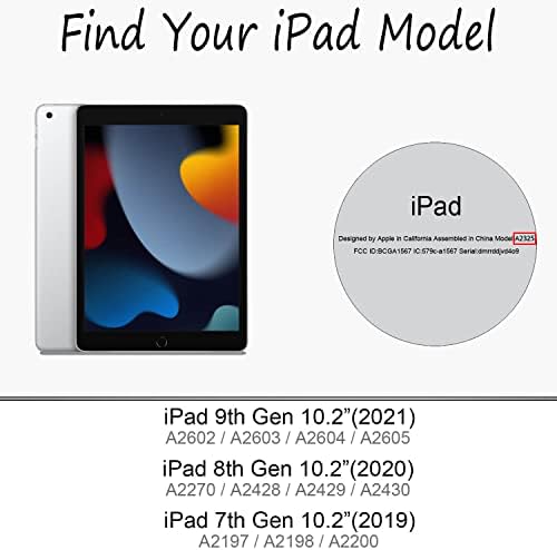 iPad 9/8/7ª geração de 10,2 polegadas, fés com trifold leve iPad 10.2 da caixa de caixa transparente com suporte para lápis e sono