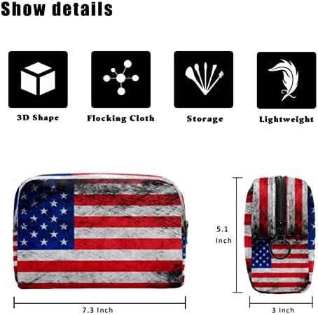 Tbouobt Cosmetic Bag for Women, Bolsas de maquiagem Bolsa de higiene pessoal espaçosa Gift, American Flag Retro