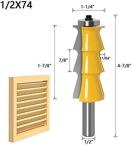 DLLTEC Qinlu -CNC Bits Bit Bit Style - Shank de 1/2 Cortador de carpintaria de carpintaria de 12 mm para ferramentas de madeira, 1pc, força e uso de vida longa