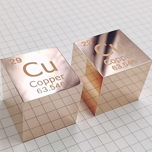 Jieoto Copper Cubo de 1 polegada para coleta de elementos Material de laboratório Material hobbies Bloco de substâncias