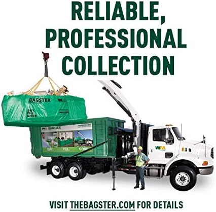 Bagster 3cuyd dumpster em uma bolsa possui até 3.300 lb, bolsa de construtor de serviços pesados ​​verde e durasack - 200 galões